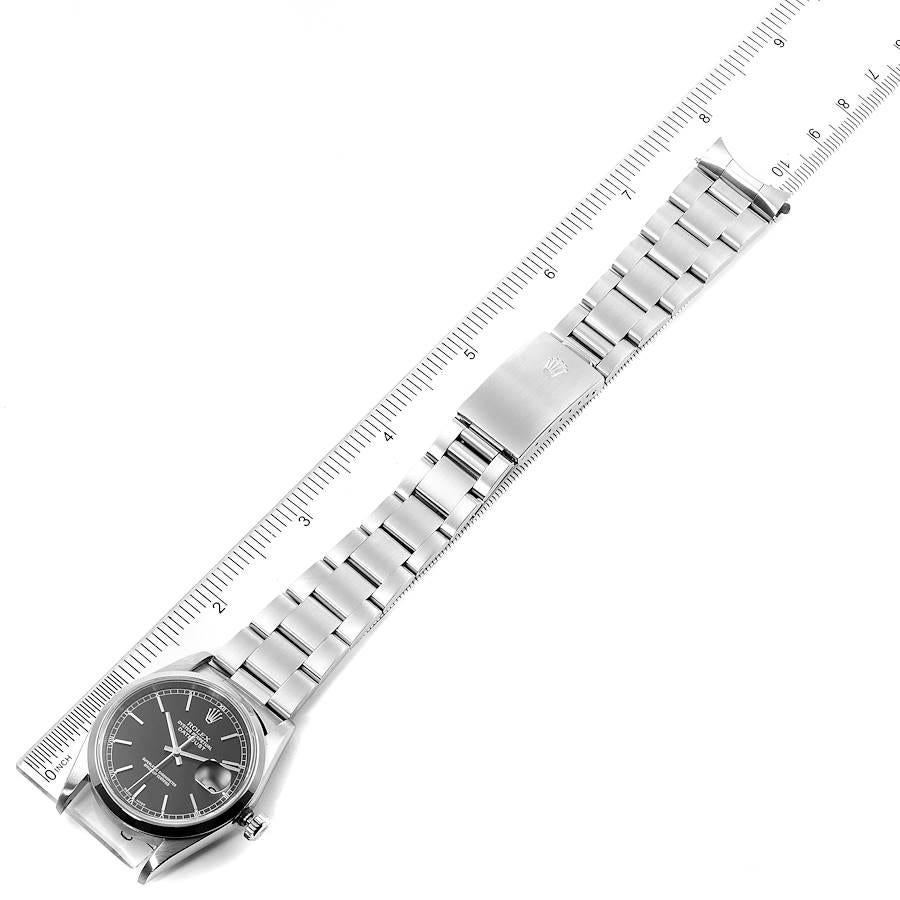 Rolex Datejust Black Dial Steel Men's Watch 16200 Box 7