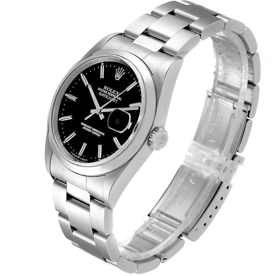 Rolex Datejust Black Dial Steel Men's Watch 16200 1