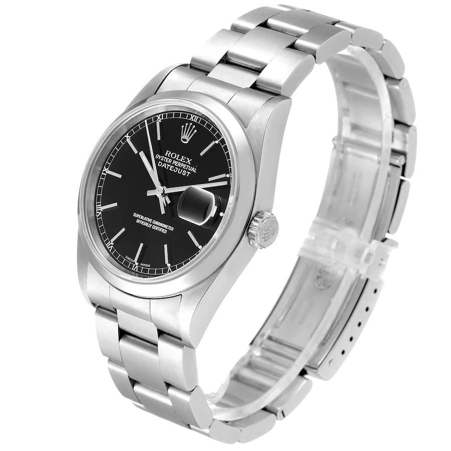 Rolex Datejust Black Dial Steel Men's Watch 16200 For Sale 1