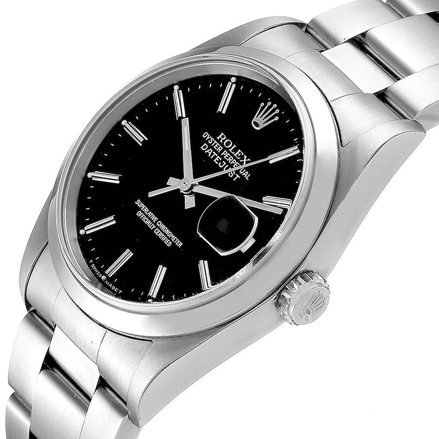 Rolex Datejust Black Dial Steel Men's Watch 16200 2