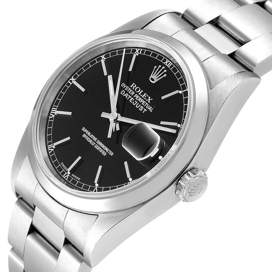 Rolex Datejust Black Dial Steel Men's Watch 16200 For Sale 2