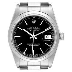 Rolex Datejust Black Dial Steel Men's Watch 16200