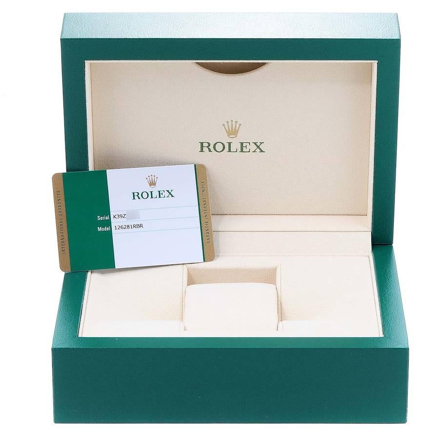 Rolex Datejust Black Diamond Dial Steel EveRose Gold Watch 126231 Box Card For Sale 8