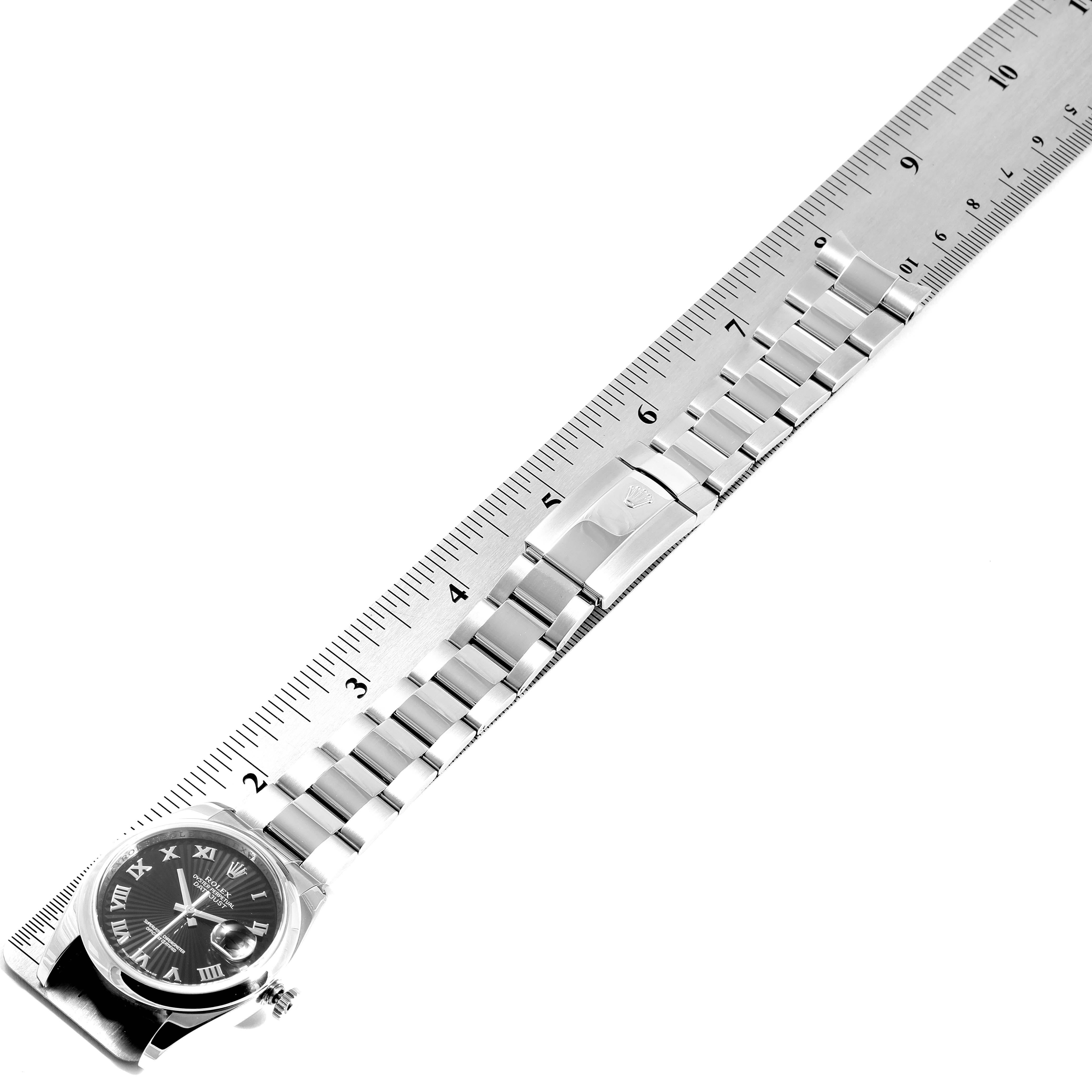 Rolex Datejust Black Sunbeam Dial Oyster Bracelet Steel Men's Watch 116200 7