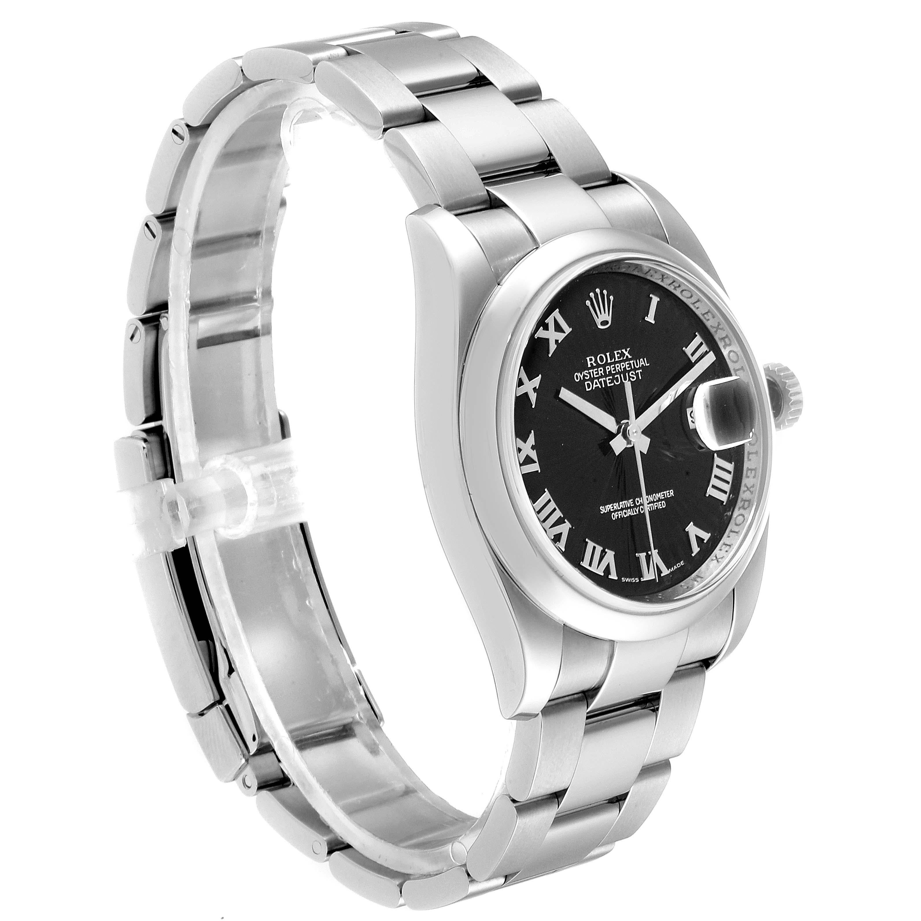 Rolex Datejust Black Sunbeam Dial Oyster Bracelet Steel Men's Watch 116200 1