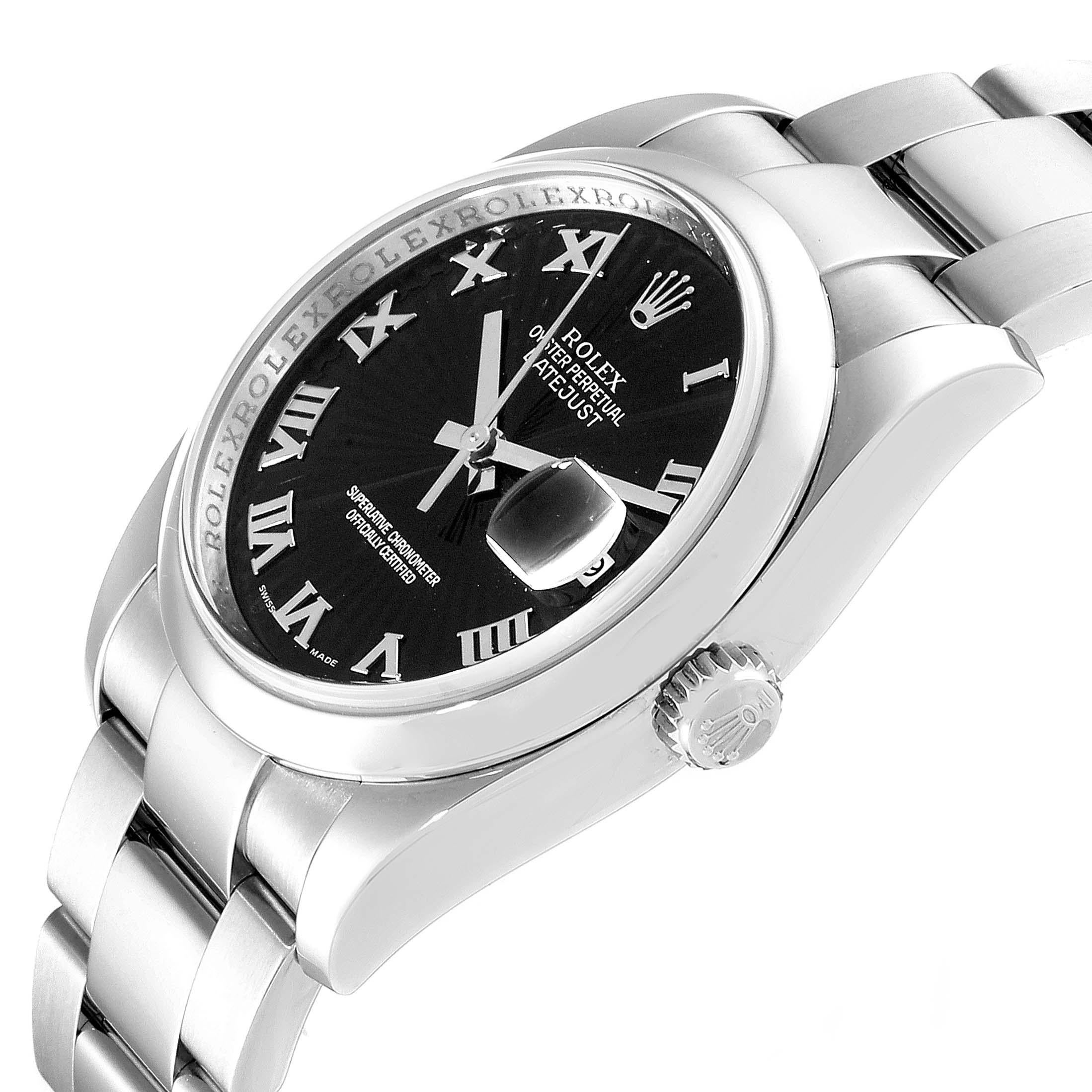 Rolex Datejust Black Sunbeam Dial Oyster Bracelet Steel Men's Watch 116200 2