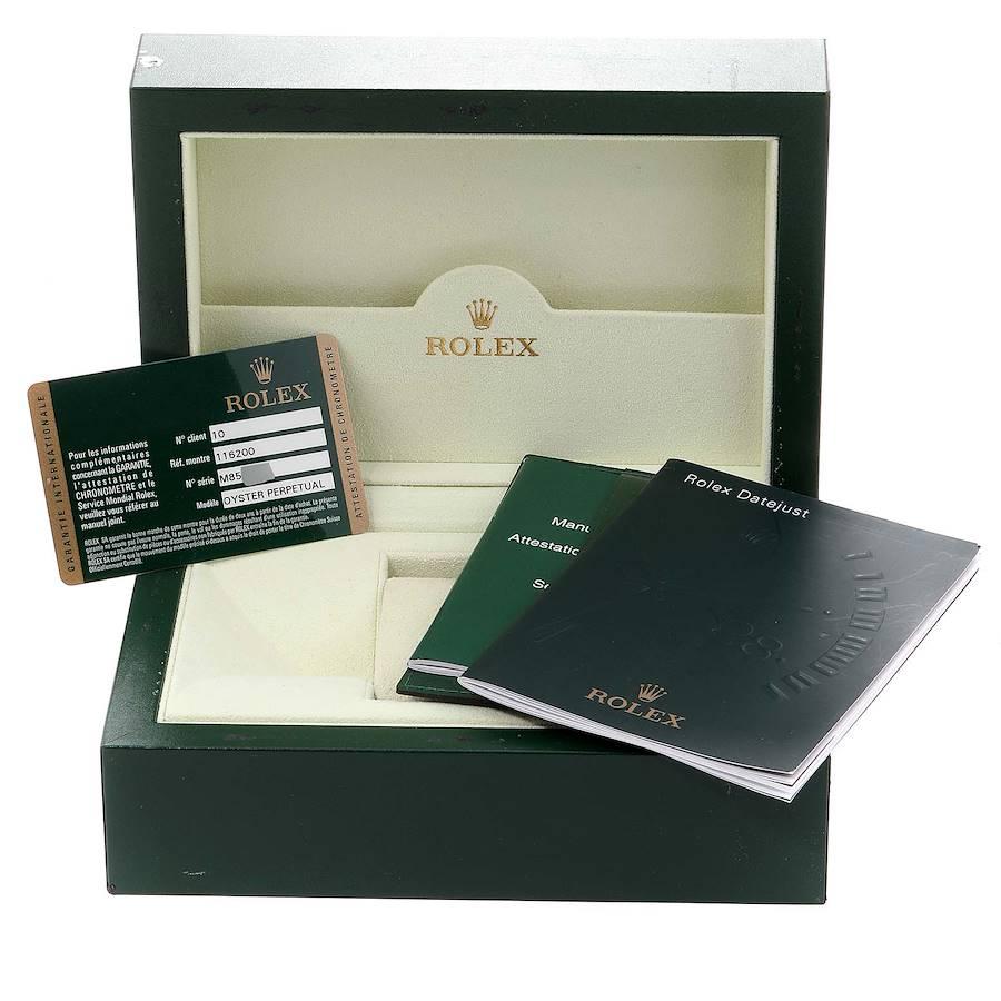 Rolex Datejust Black Sunbeam Dial Steel Men’s Watch 116200 Box Papers For Sale 7