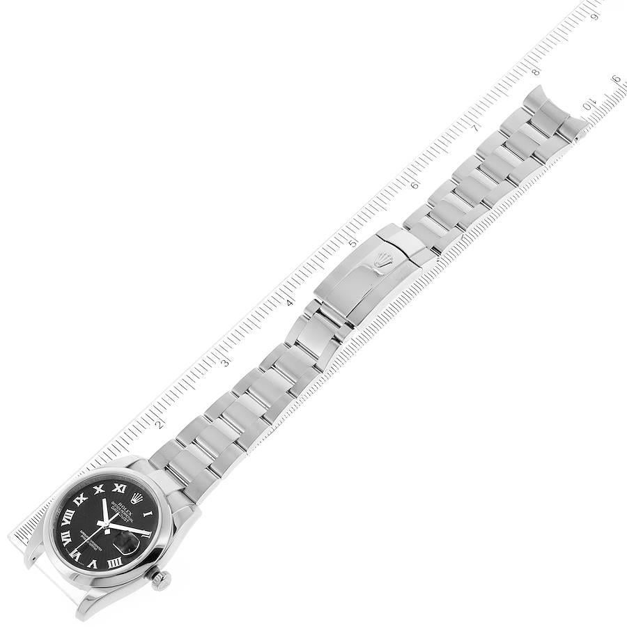 Rolex Datejust Black Sunbeam Roman Dial Steel Mens Watch 116200 For Sale 6