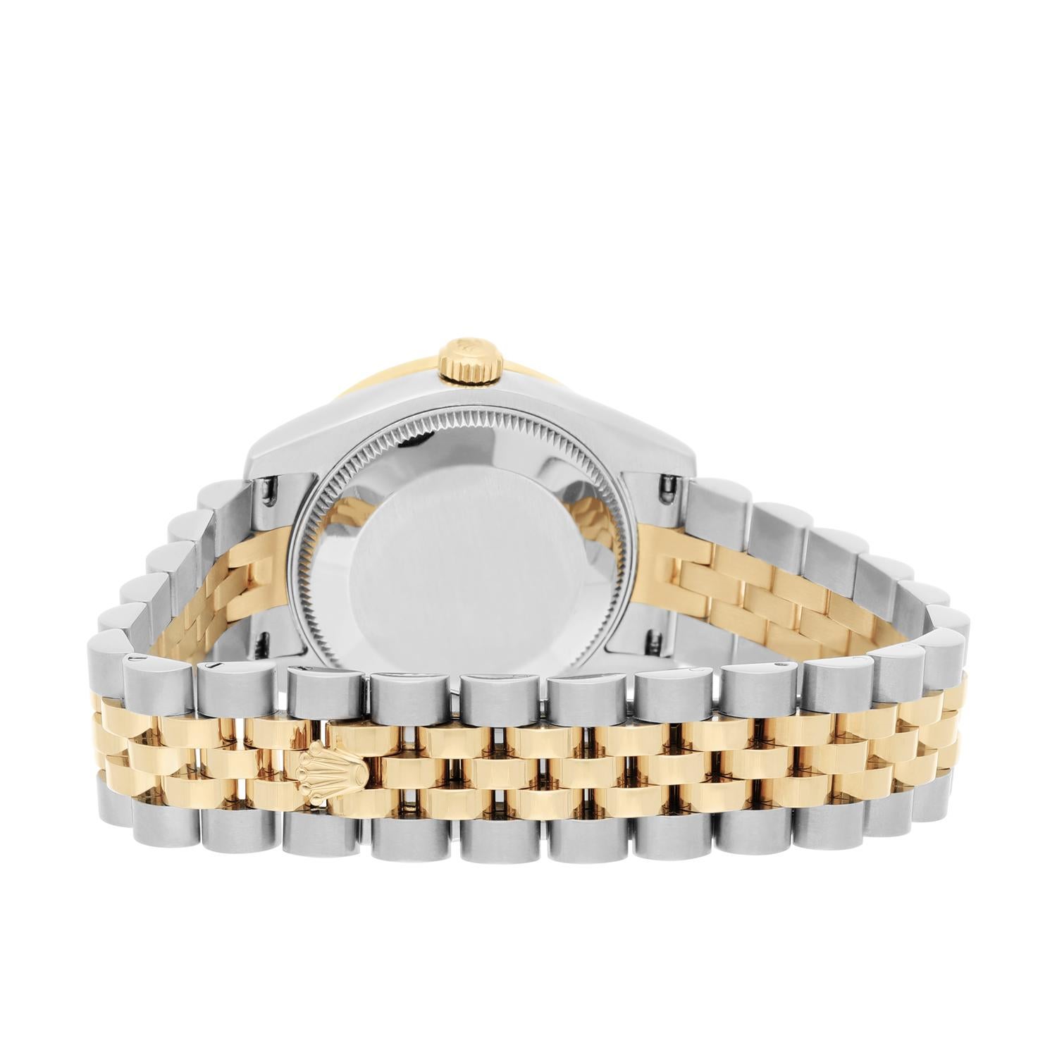 Rolex Montre Datejust bicolore pour femme avec cadran et lunette en diamants Jubilee 178243 en vente 4