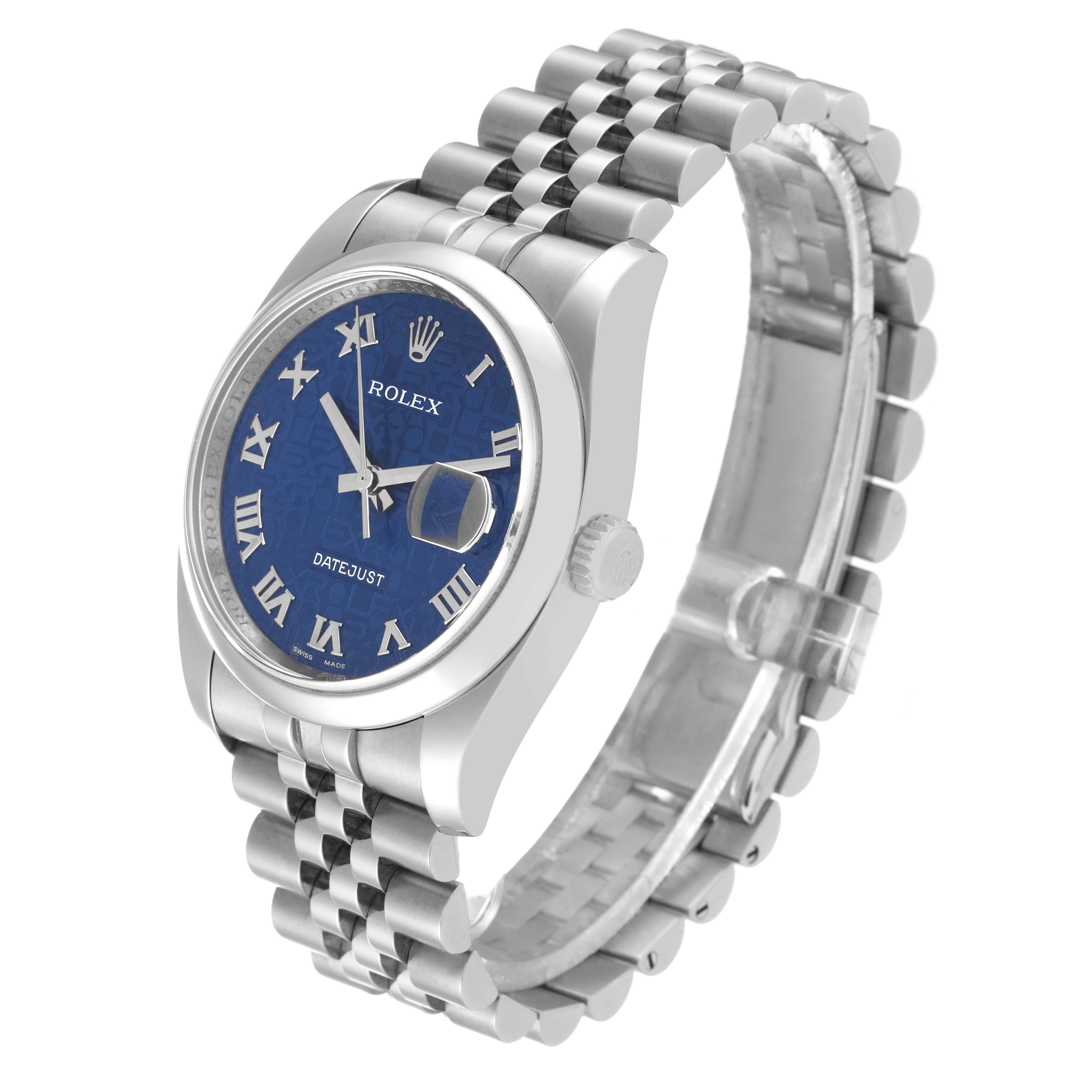 Rolex Datejust Blue Anniversary Dial Steel Mens Watch 116200 4