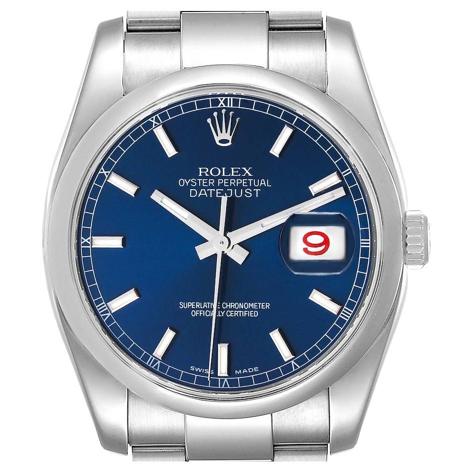 Rolex Datejust Stainless Steel Black Index Dial Watch 116200 at 1stDibs