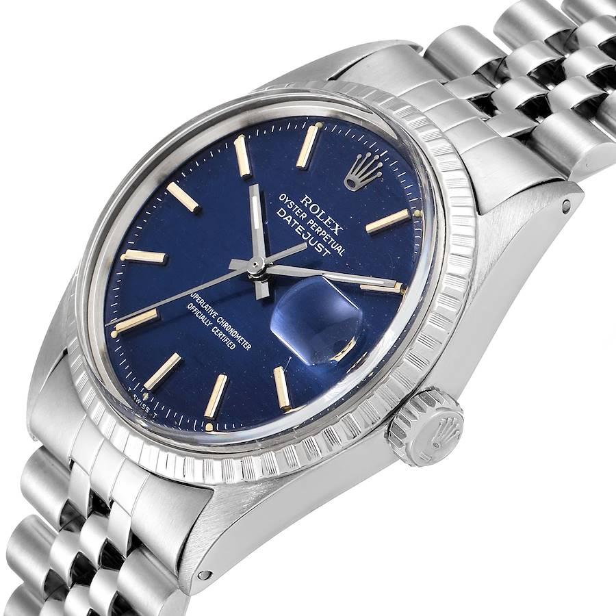 Rolex Datejust Blue Brick Dial Steel Vintage Men's Watch 1603 2