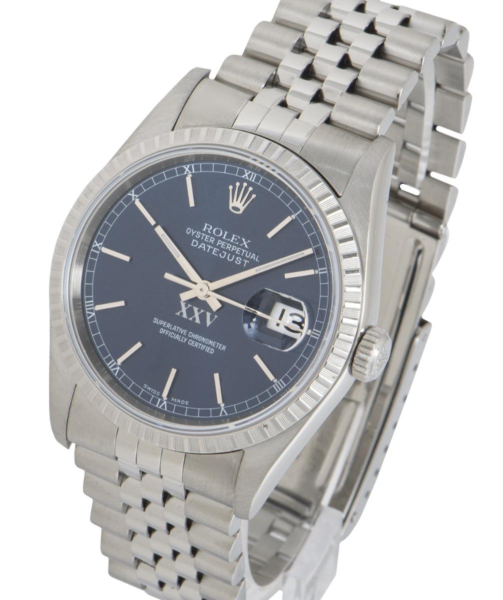 Rolex Datejust Blue Dial 16220 In Excellent Condition For Sale In London, GB