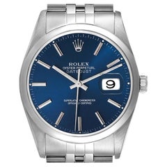 Rolex Datejust Blue Dial Jubilee Bracelet Steel Mens Watch 16200