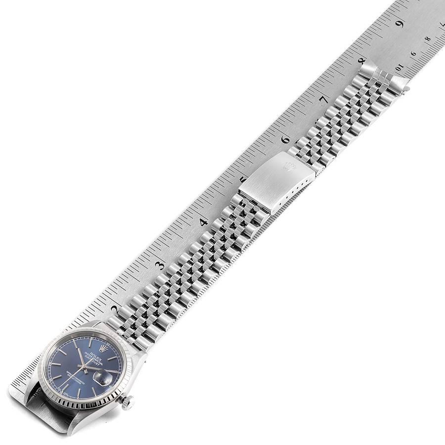 Rolex DateJust Blue Dial Jubilee Bracelet Steel Men's Watch 16220 For Sale 7