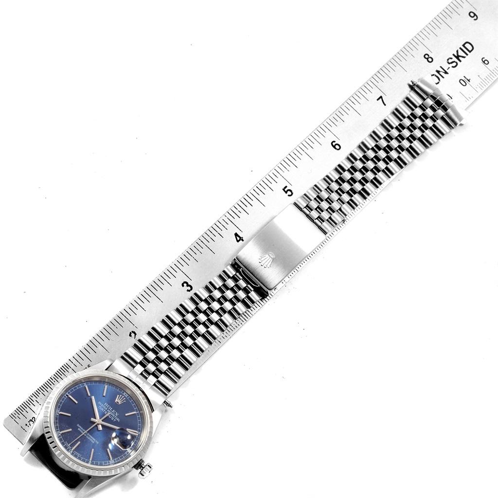 Rolex Datejust Blue Dial Jubilee Bracelet Steel Men's Watch 16220 9