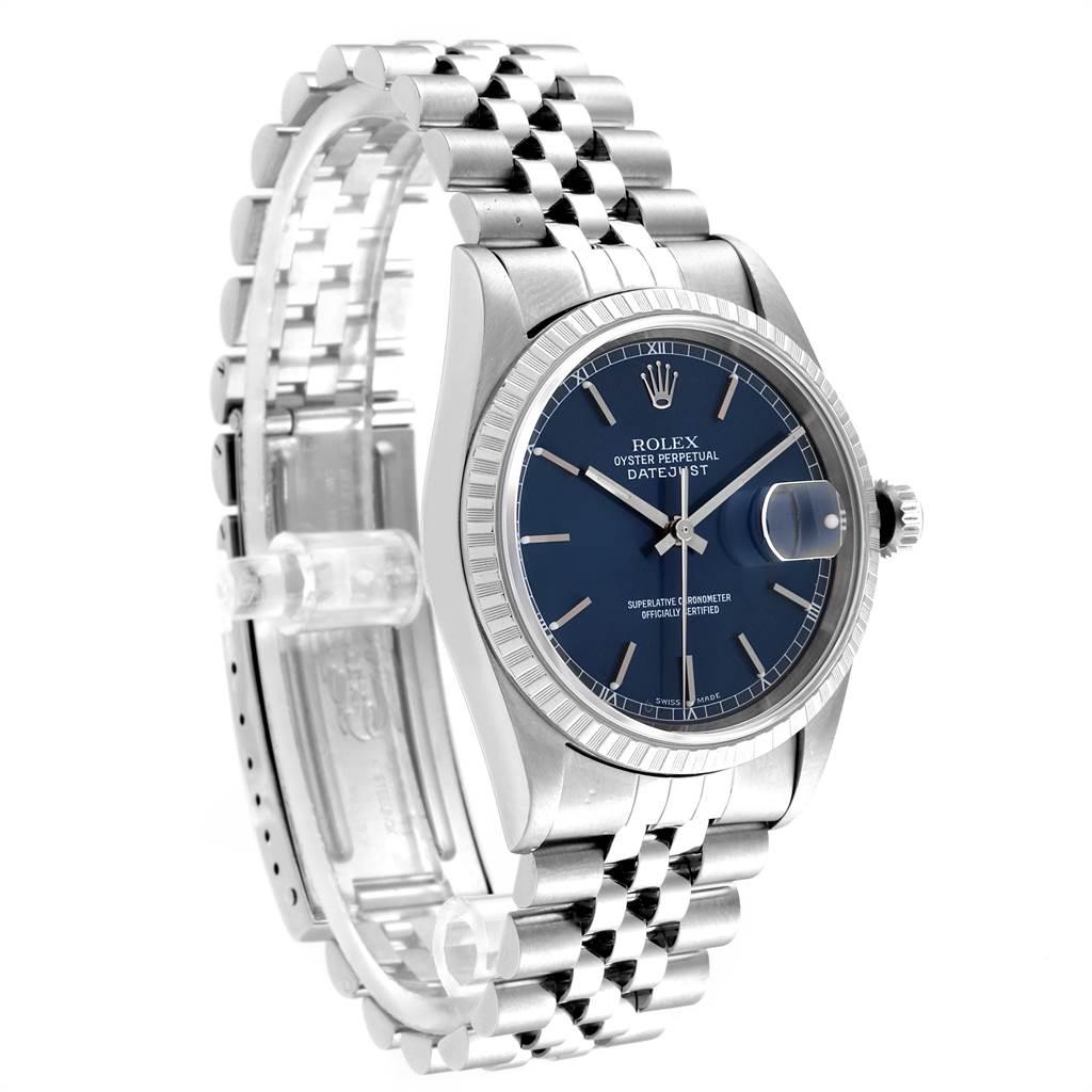 Rolex DateJust Blue Dial Jubilee Bracelet Steel Men's Watch 16220 For Sale 1