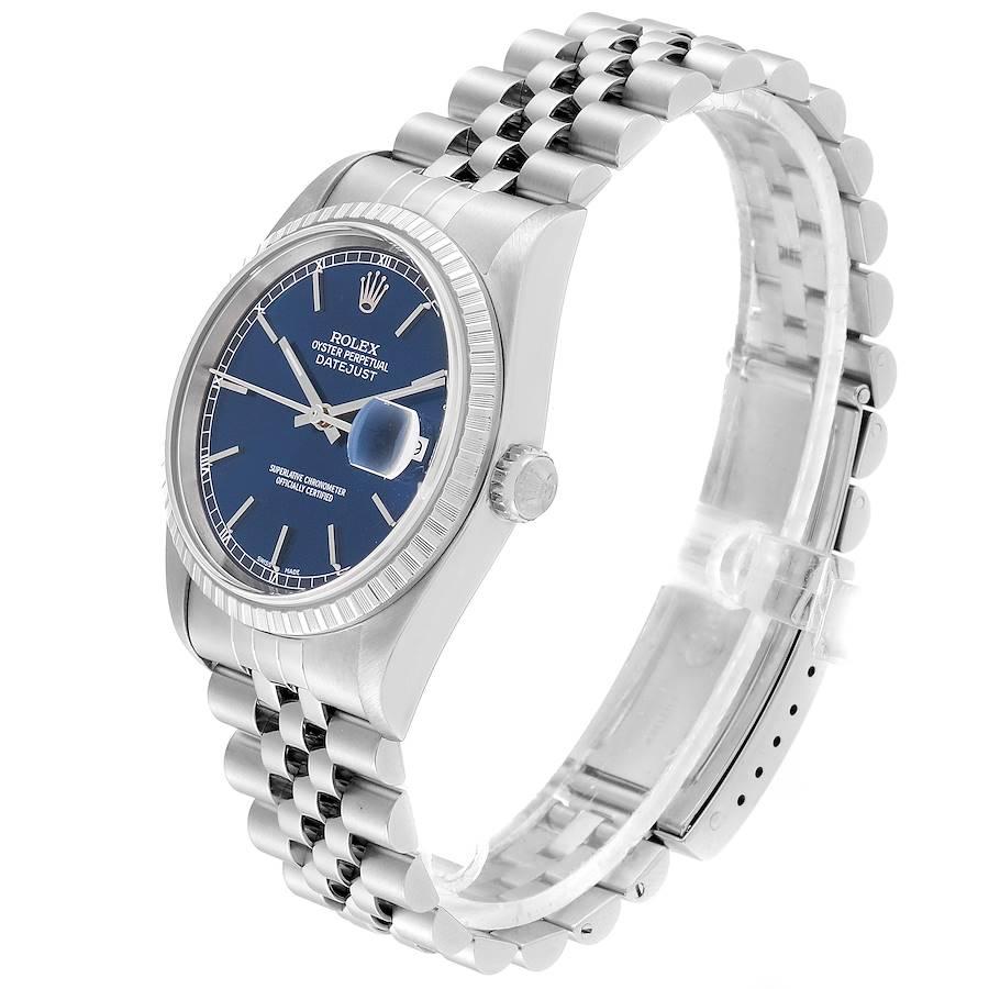 Rolex DateJust Blue Dial Jubilee Bracelet Steel Men's Watch 16220 For Sale 1
