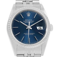 Rolex Datejust Blue Dial Jubilee Bracelet Steel Men's Watch 16220