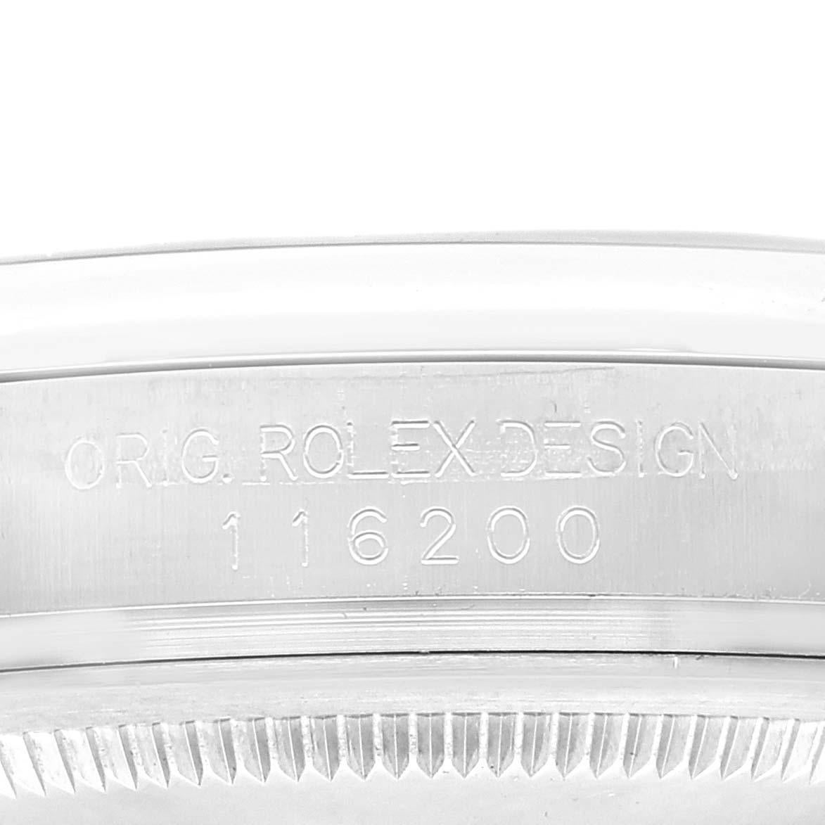 Rolex Datejust Blue Dial Oyster Bracelet Steel Mens Watch 116200 Box Card 1