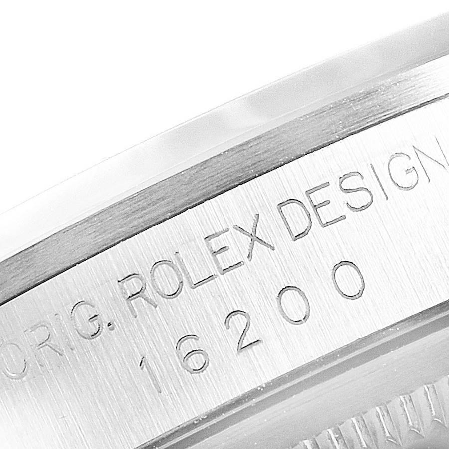 Men's Rolex Datejust Blue Dial Oyster Bracelet Steel Mens Watch 16200 Box Papers