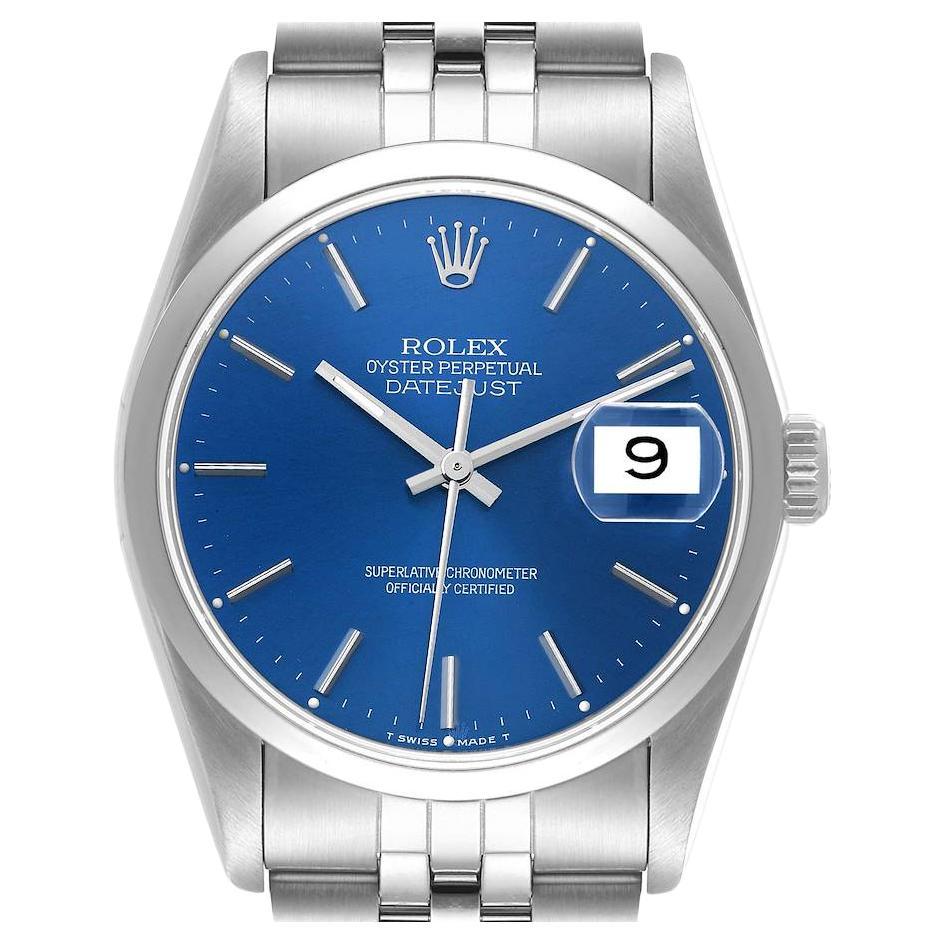 Rolex Datejust 36 Rhodium Roman Dial Steel Mens Watch 16200 Box Papers