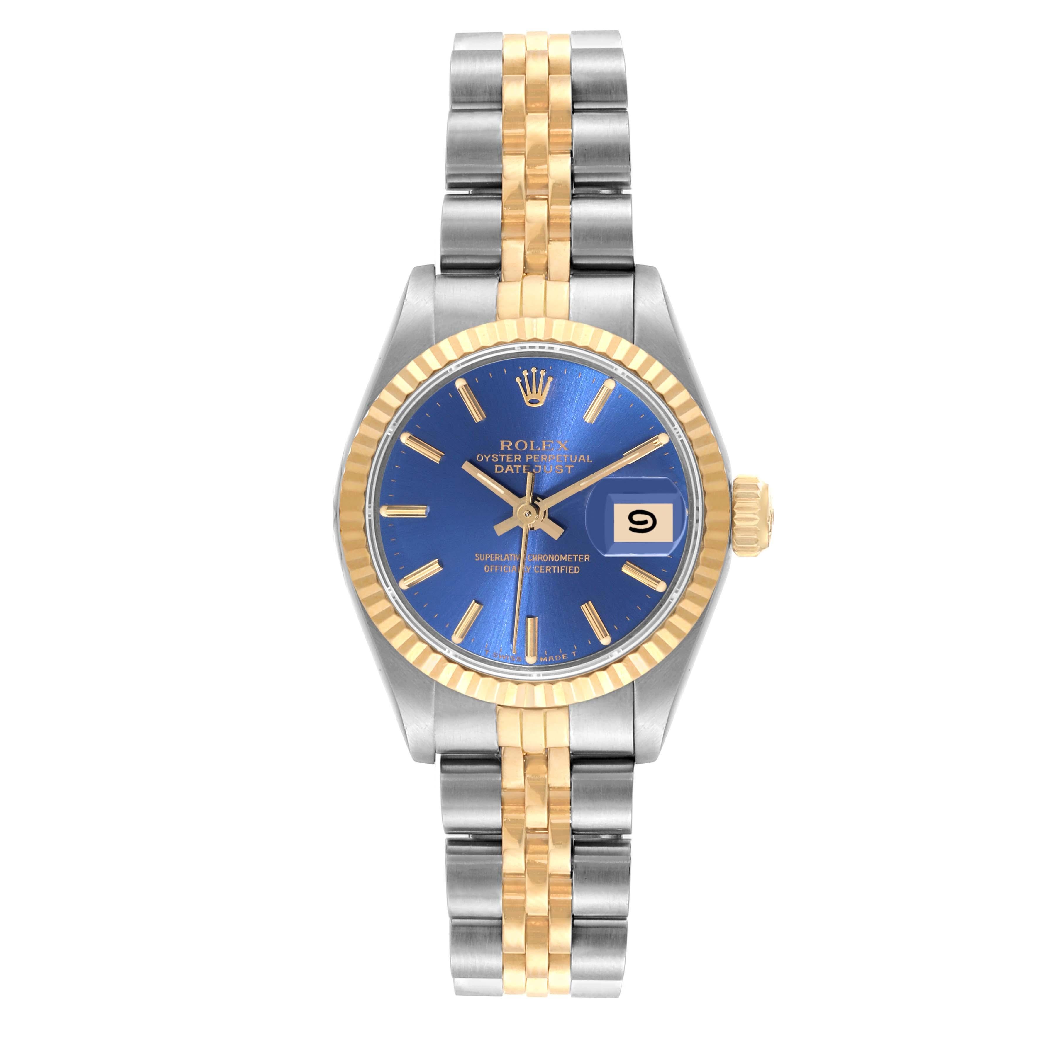 Rolex Datejust Blue Dial Steel Yellow Gold Ladies Watch 69173 6