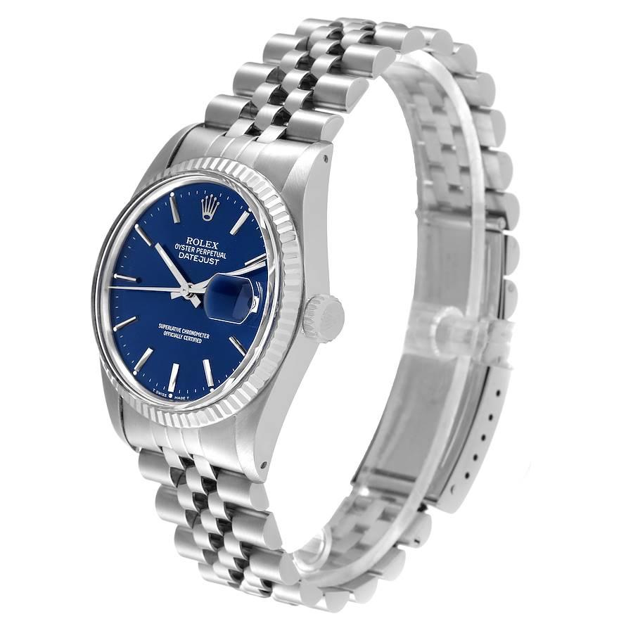 Men's Rolex Datejust Blue Dial Vintage Steel Mens Watch 16030
