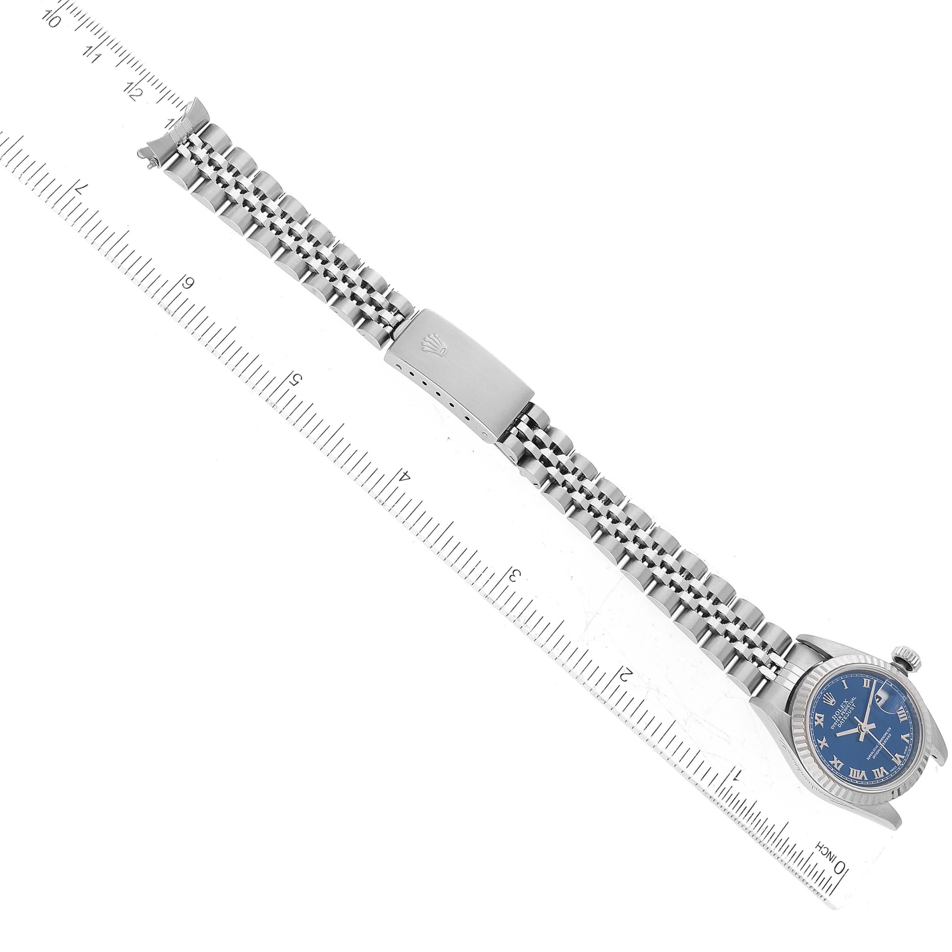 Rolex Montre Datejust pour femme en or blanc et acier avec cadran bleu 79174 3