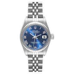 Rolex Datejust Esfera Azul Oro Blanco Acero Reloj Señora 79174