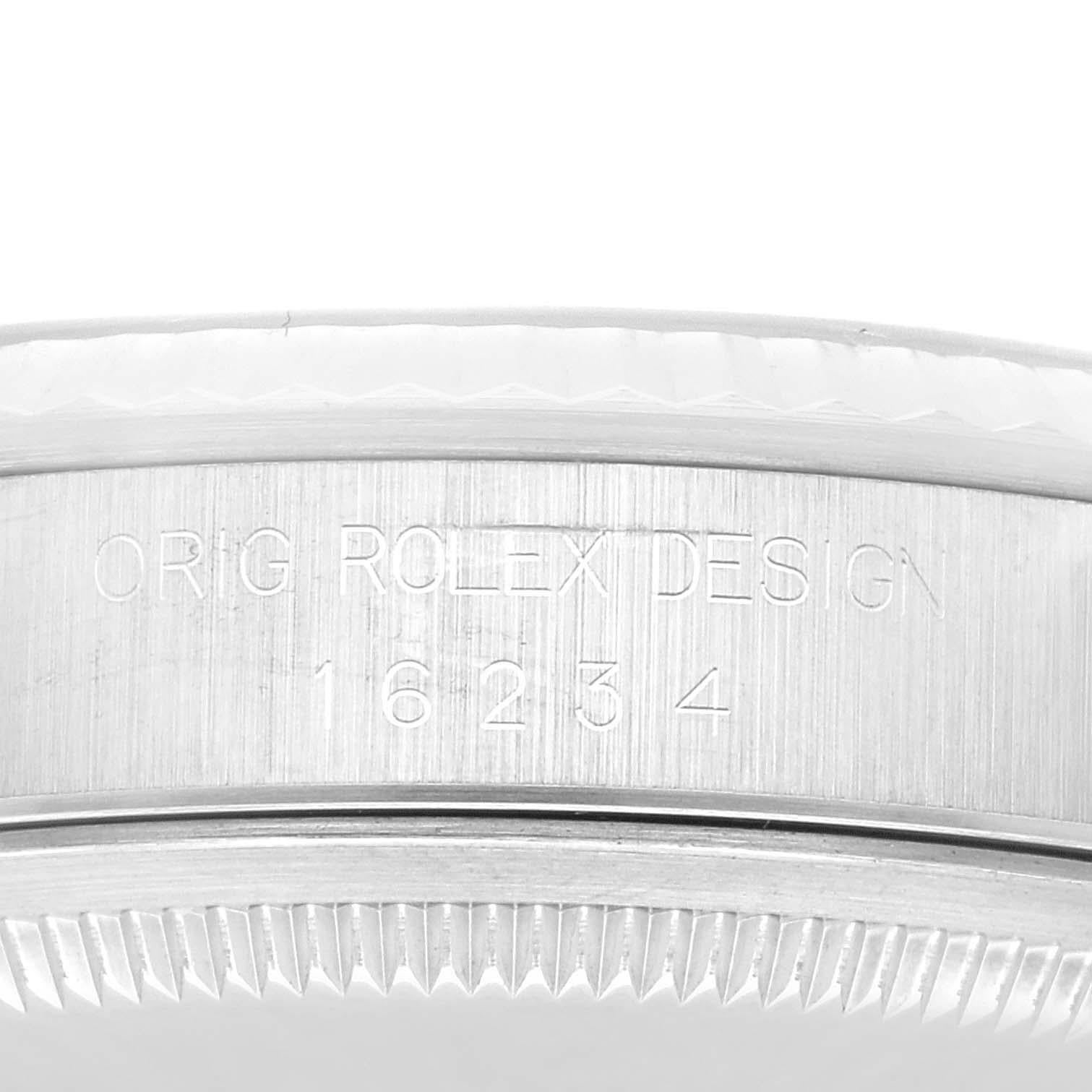 Rolex Datejust Blue Diamond Dial Steel White Gold Mens Watch 16234 In Excellent Condition In Atlanta, GA