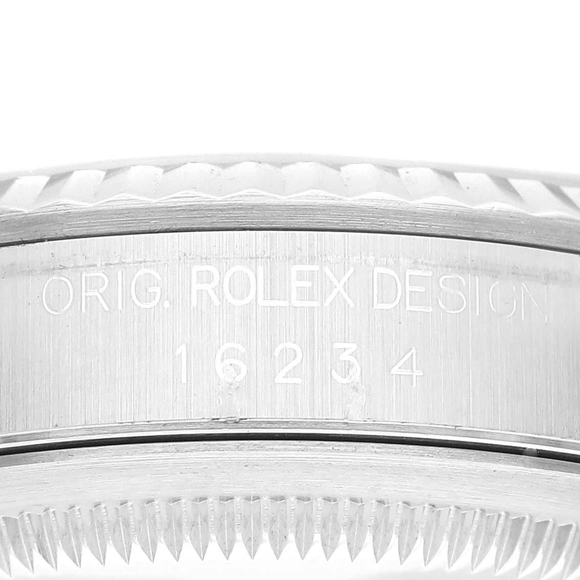 Rolex Datejust Blue Diamond Dial Steel White Gold Mens Watch 16234 2