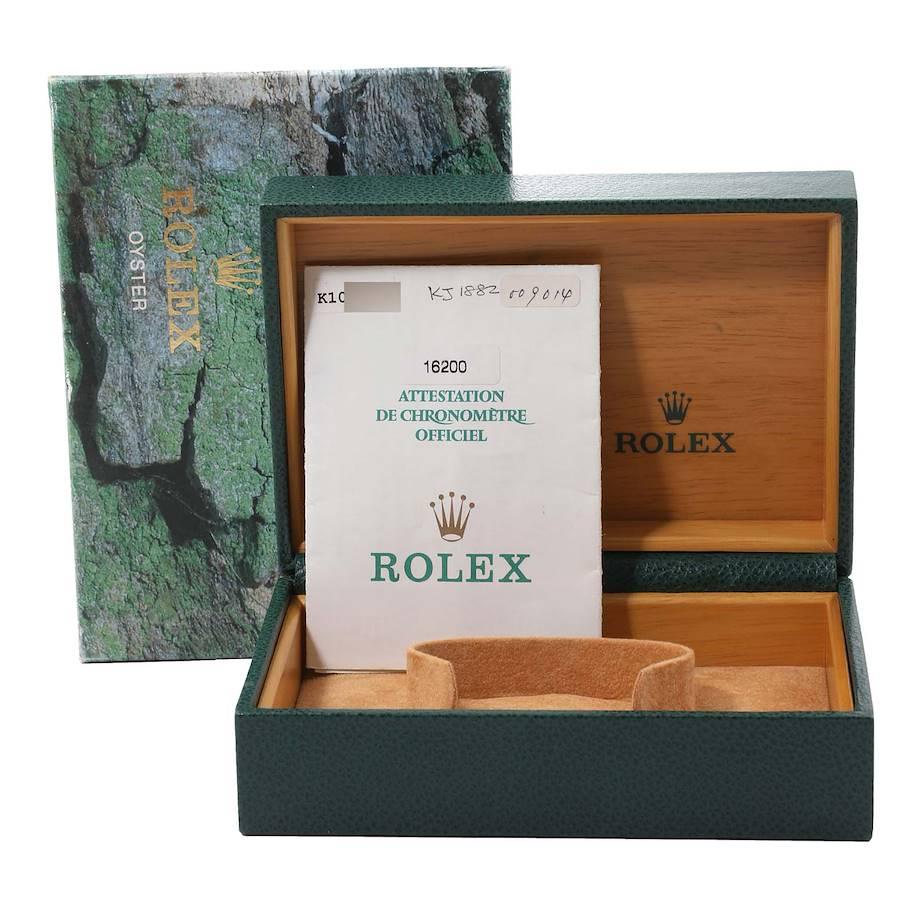 Rolex Datejust Blue Roman Dial Smooth Bezel Steel Mens Watch 16200 Box Papers 5