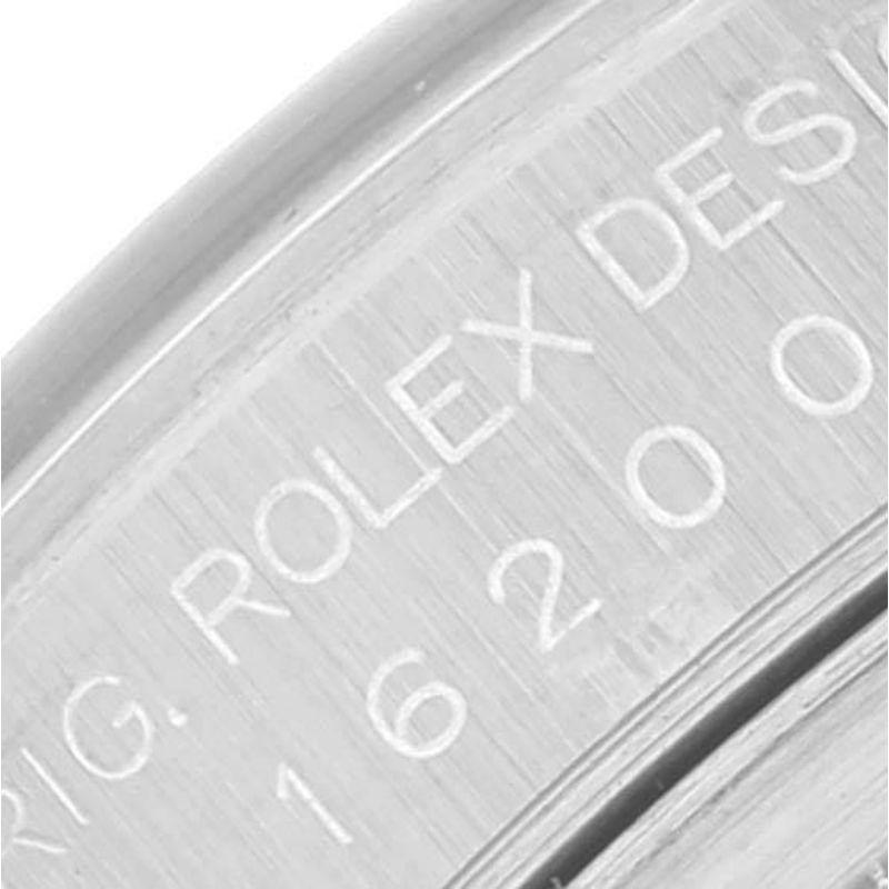 Rolex Datejust Blue Roman Dial Smooth Bezel Steel Mens Watch 16200 Box Papers Excellent état à Atlanta, GA