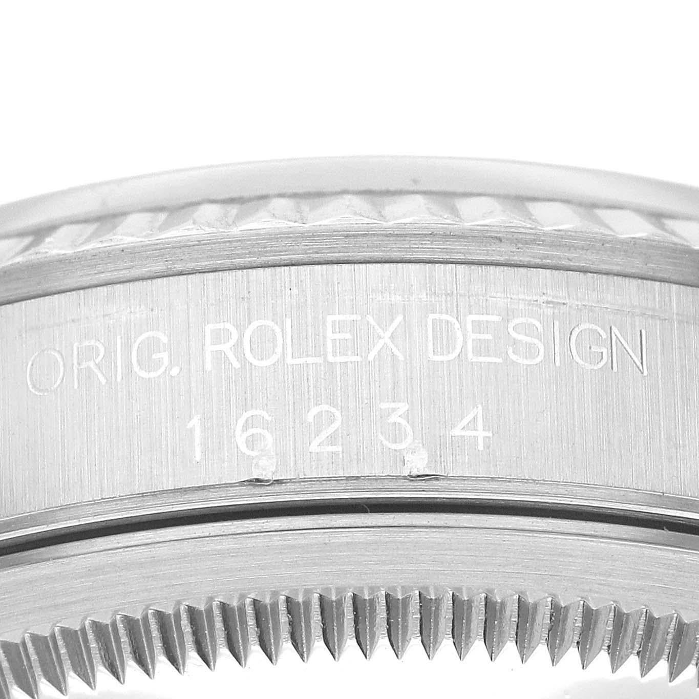 Rolex Datejust Blue Roman Dial Steel White Gold Mens Watch 16234 1
