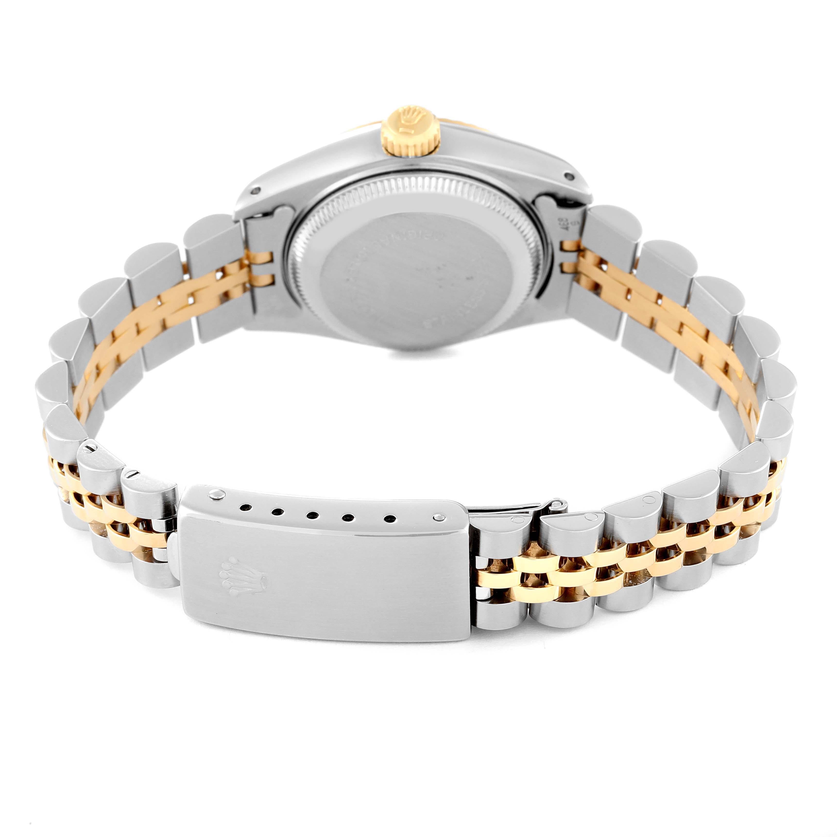 Rolex Datejust Blue Vignette Diamond Dial Steel Yellow Gold Ladies Watch 69173 3