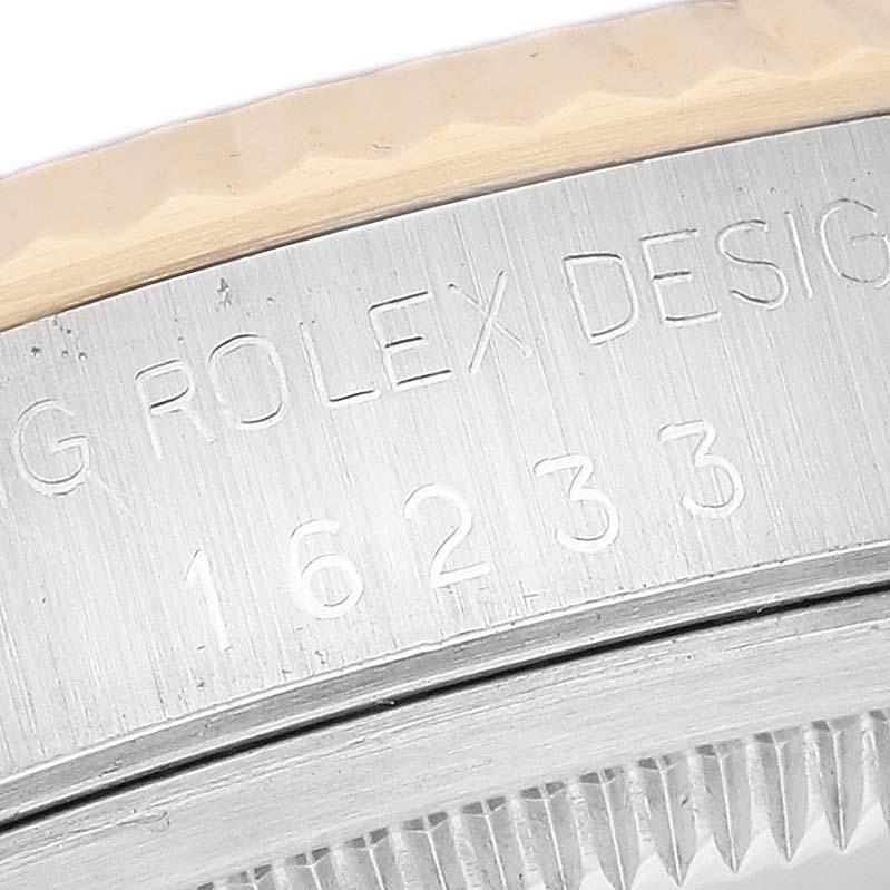 Rolex Datejust Blue Vignette Diamond Dial Steel Yellow Gold Mens Watch 16233 In Good Condition In Atlanta, GA