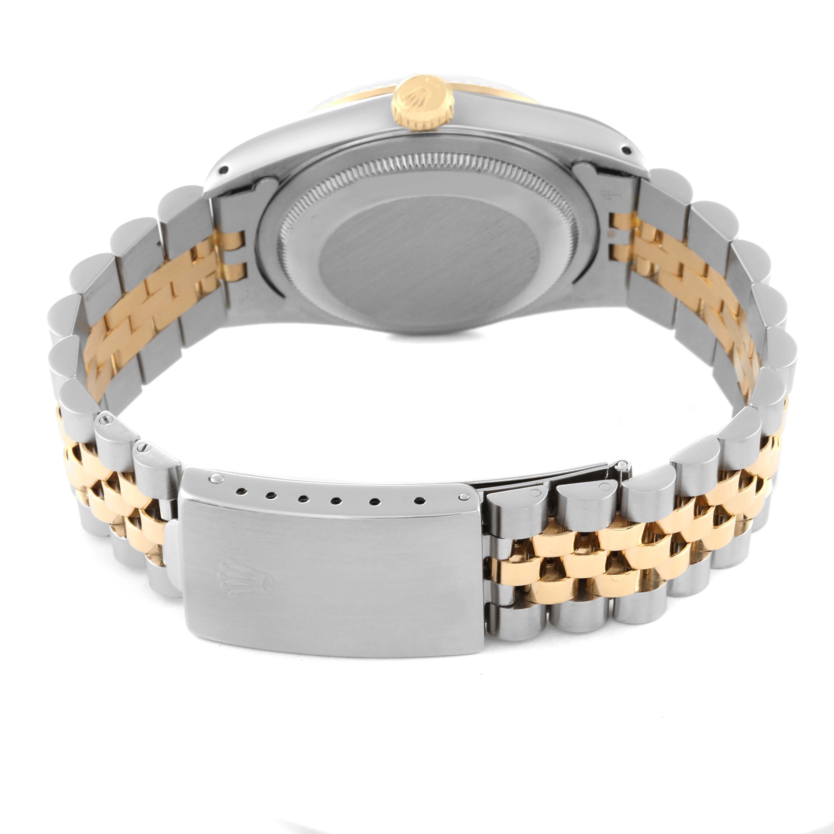 Rolex Datejust Blue Vignette Diamond Dial Steel Yellow Gold Mens Watch 5