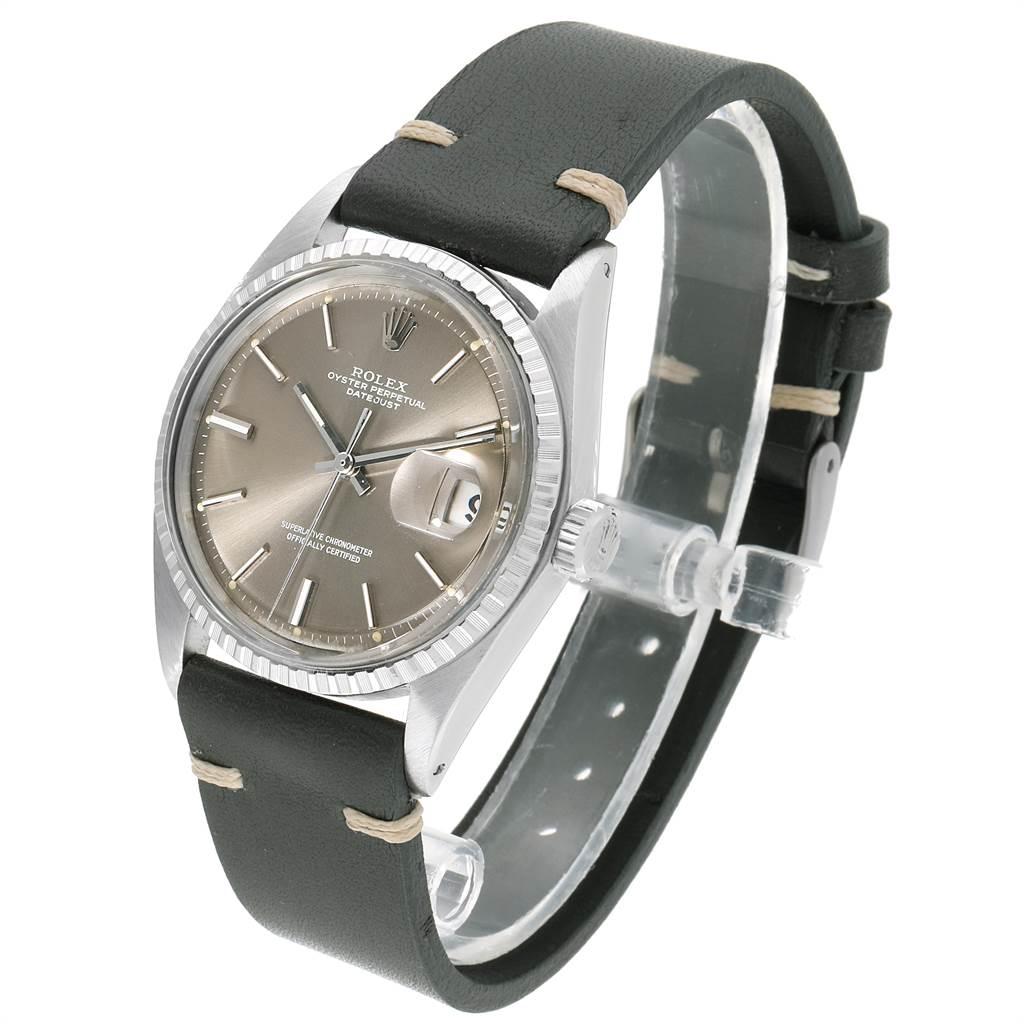 Rolex Datejust Bronze Dial Brown Leather Vintage Men's Watch 1603 In Good Condition In Atlanta, GA