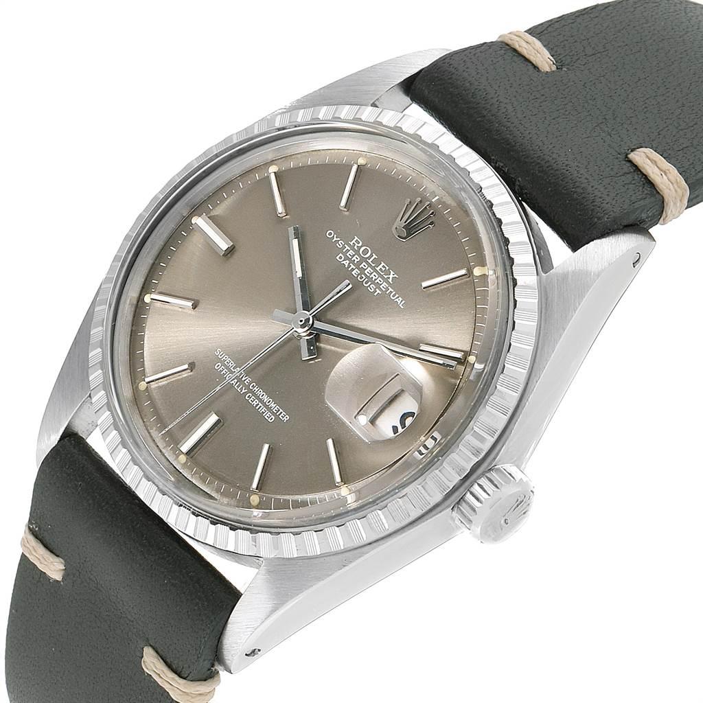 Rolex Datejust Bronze Dial Brown Leather Vintage Men's Watch 1603 1