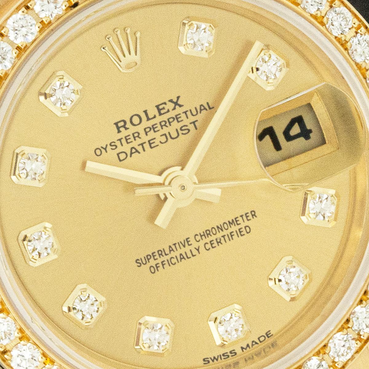 Rolex Datejust Cadran Champagne Lunette Diamant 26mm 79158 Pour femmes en vente