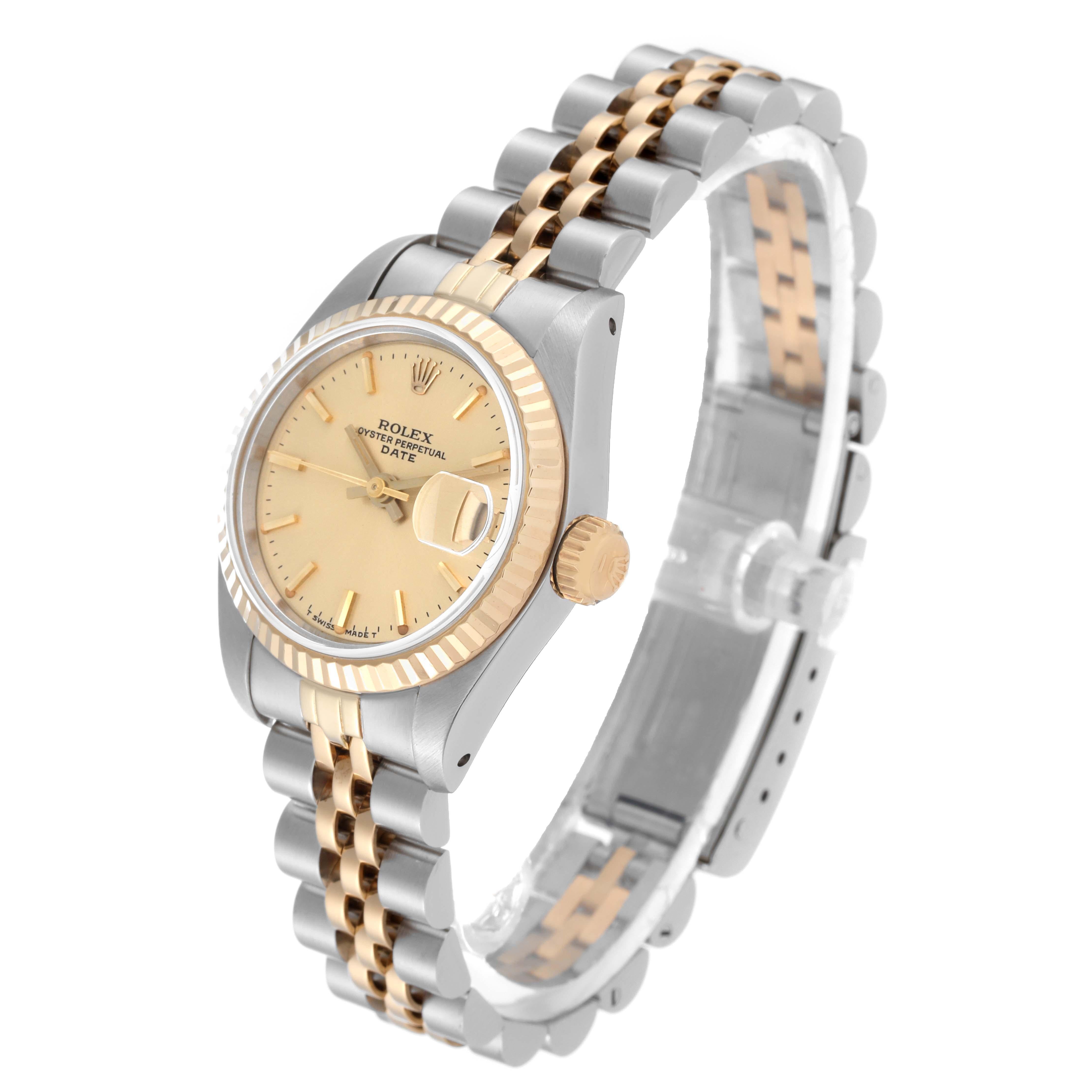 Rolex Datejust Champagne Dial Steel Yellow Gold Ladies Watch 69173 For Sale 6
