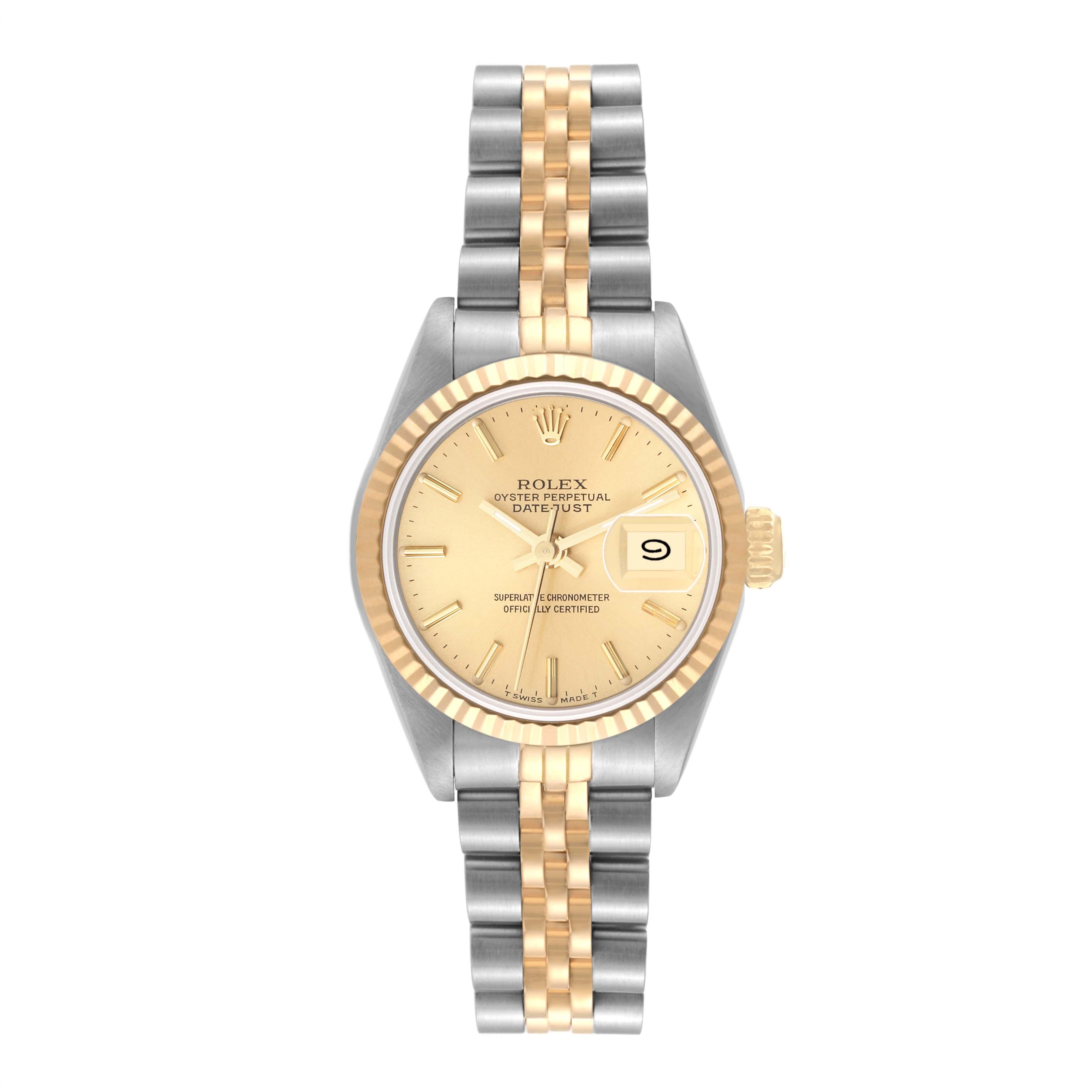 Women's Rolex Datejust Champagne Dial Steel Yellow Gold Ladies Watch 69173