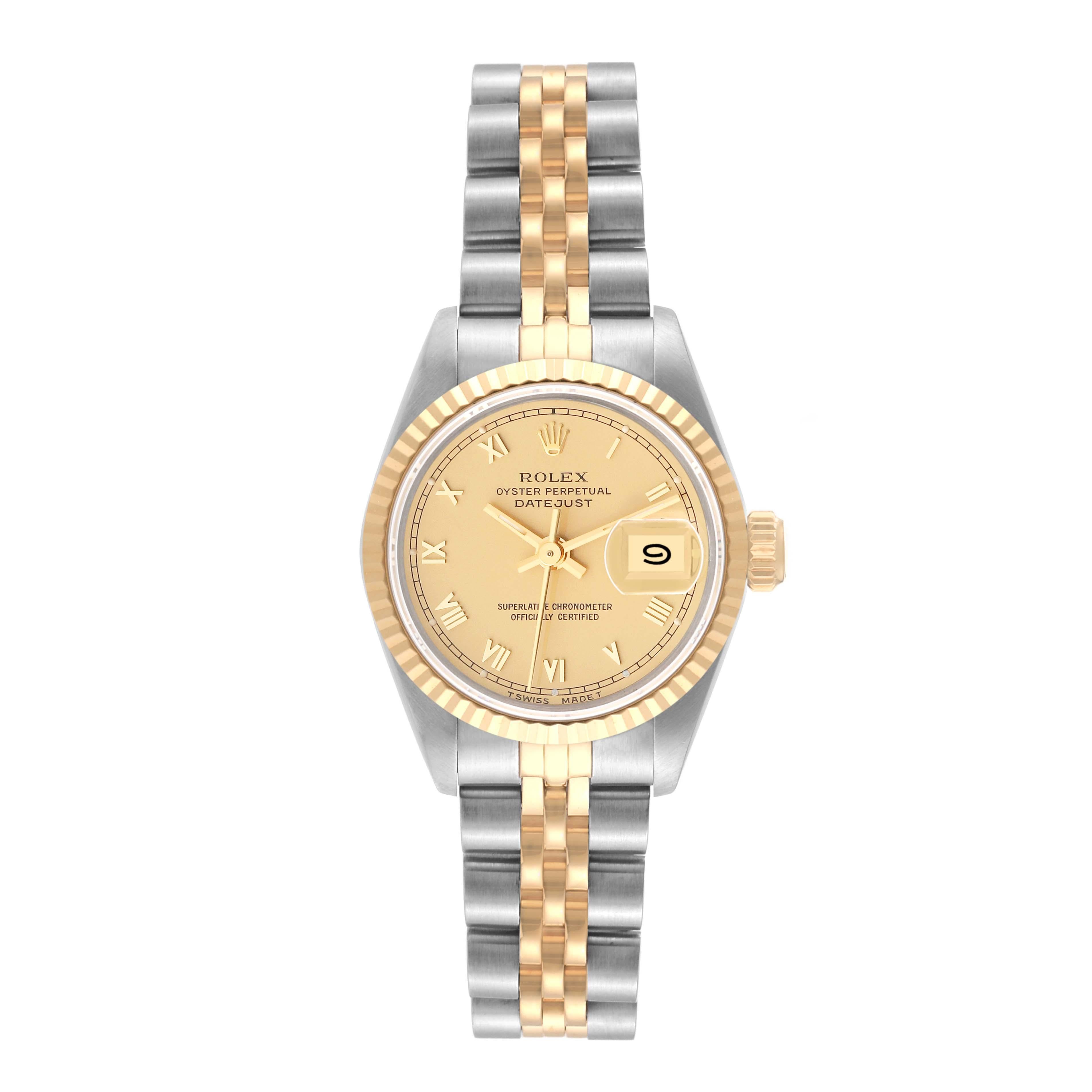 Women's Rolex Datejust Champagne Dial Steel Yellow Gold Ladies Watch 69173