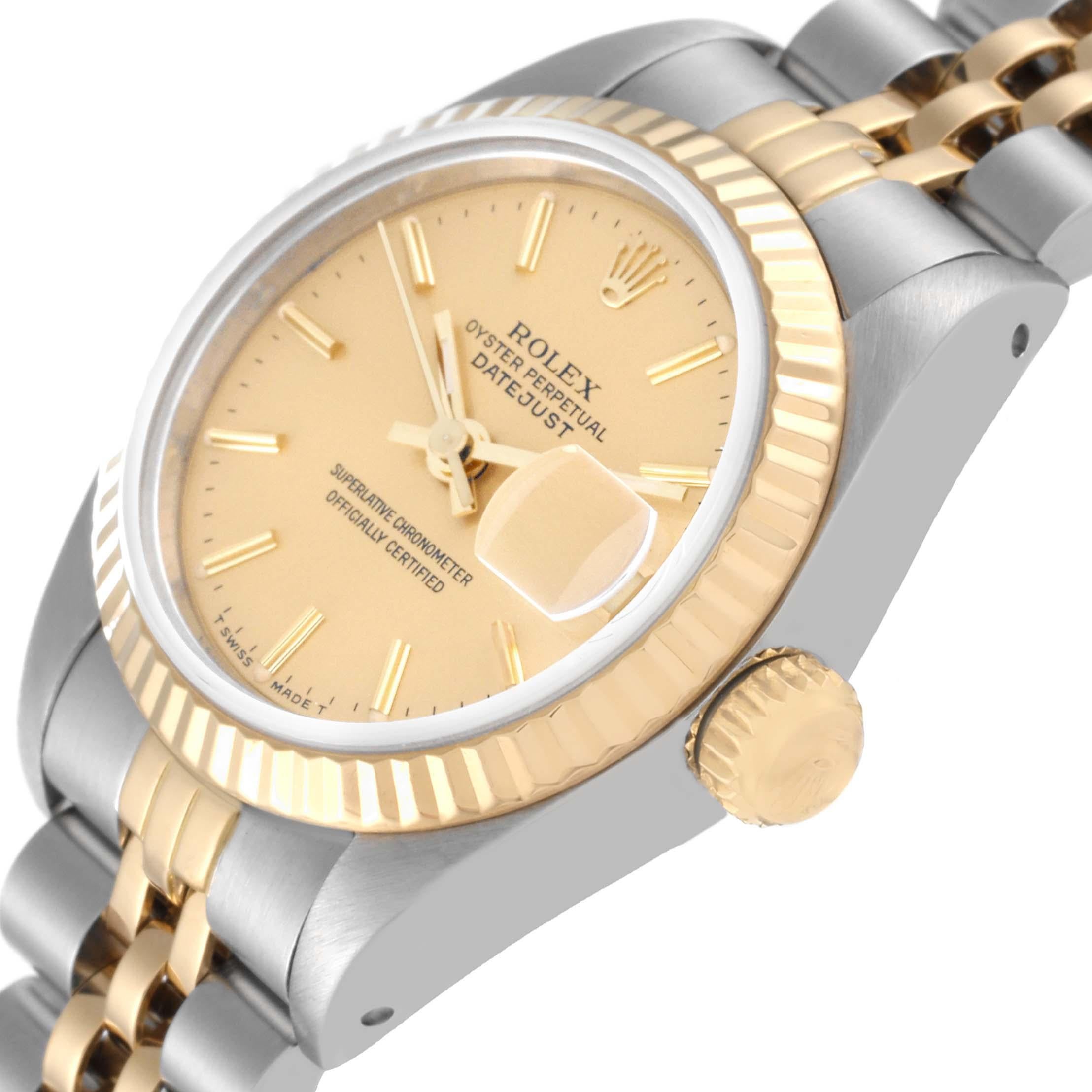 Rolex Datejust Champagne Dial Steel Yellow Gold Ladies Watch 69173 2