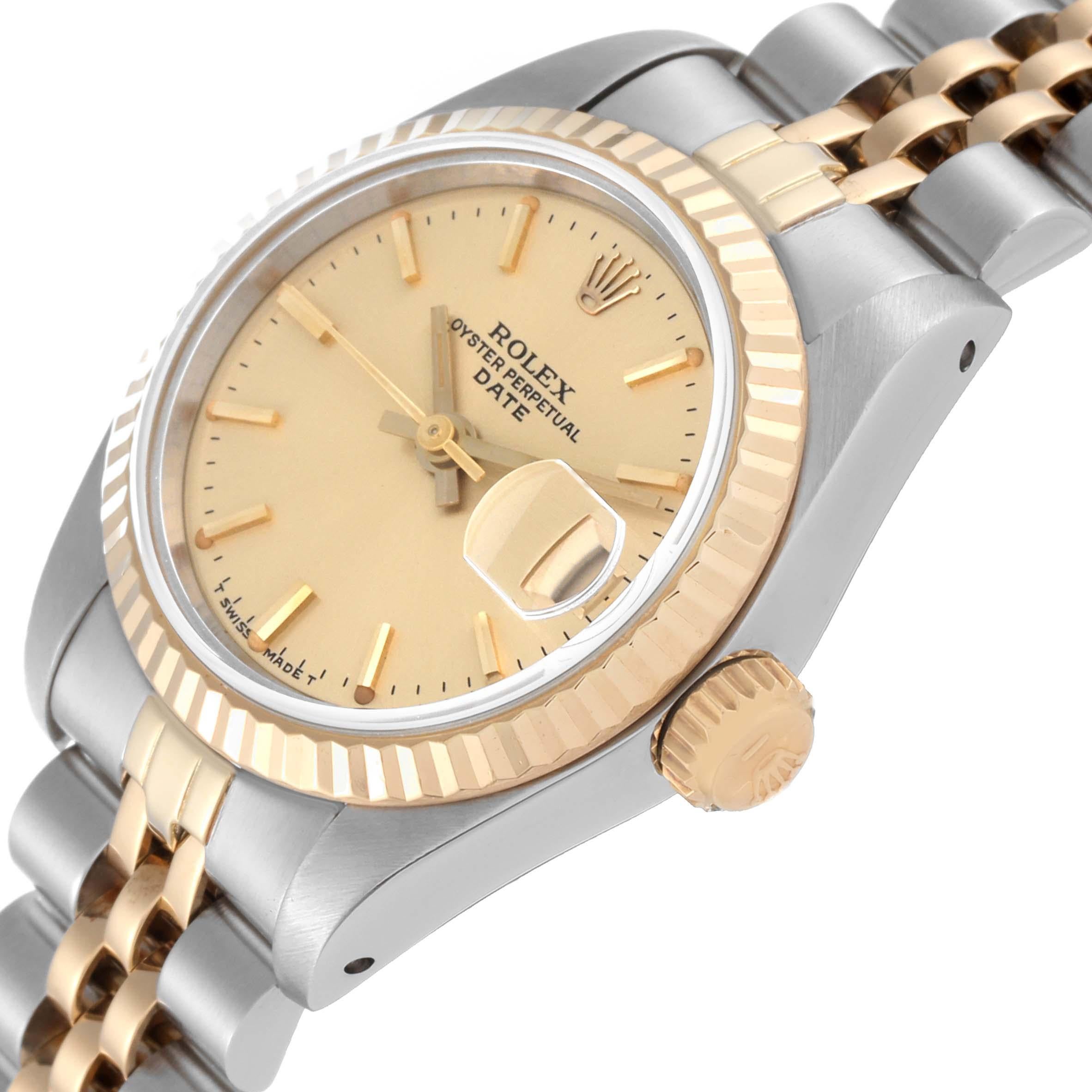 Rolex Datejust Champagne Dial Steel Yellow Gold Ladies Watch 69173 2