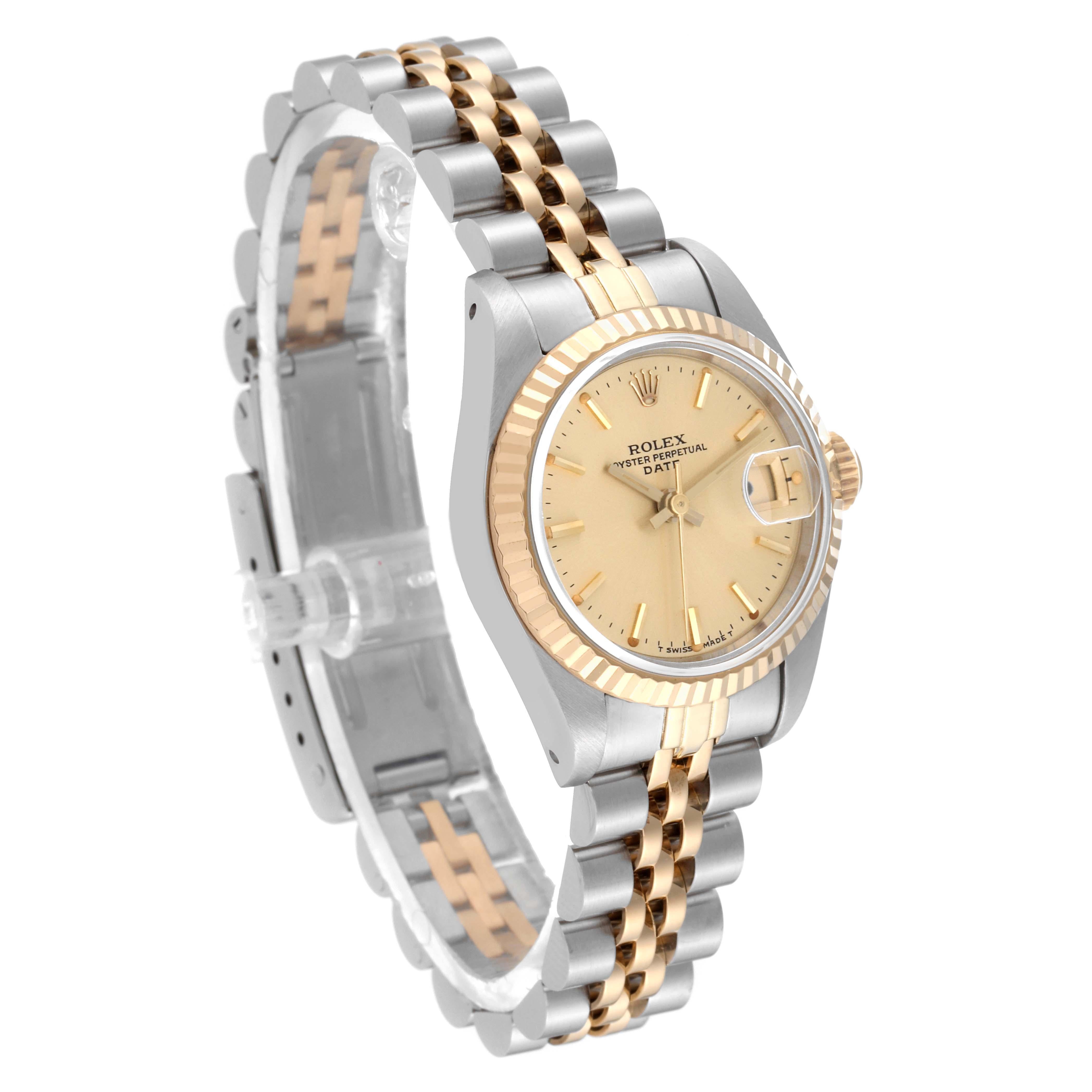 Rolex Datejust Champagne Dial Steel Yellow Gold Ladies Watch 69173 For Sale 5