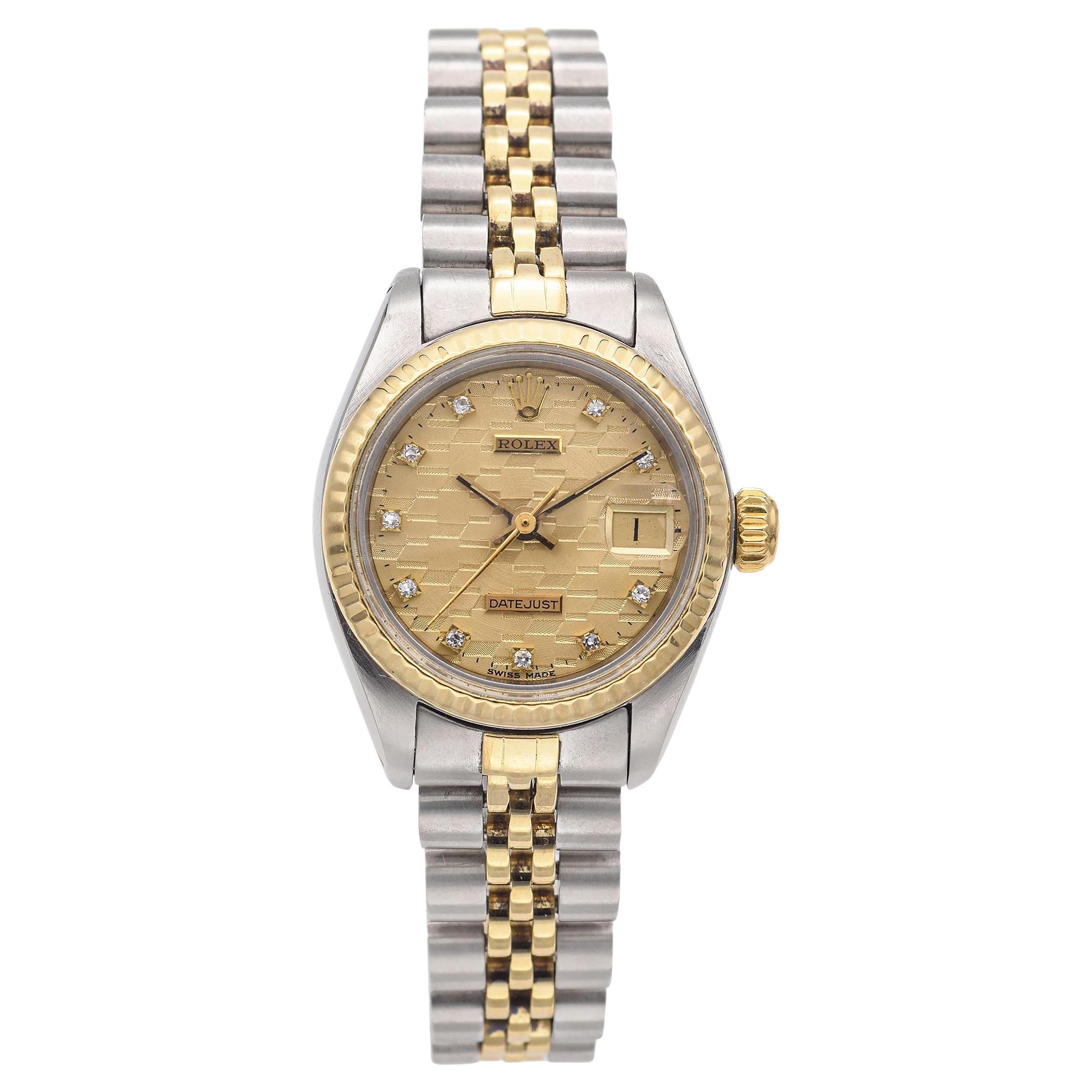 Rolex Datejust Chevy Diamond Dial Steel & 14K Gold Ladies Watch