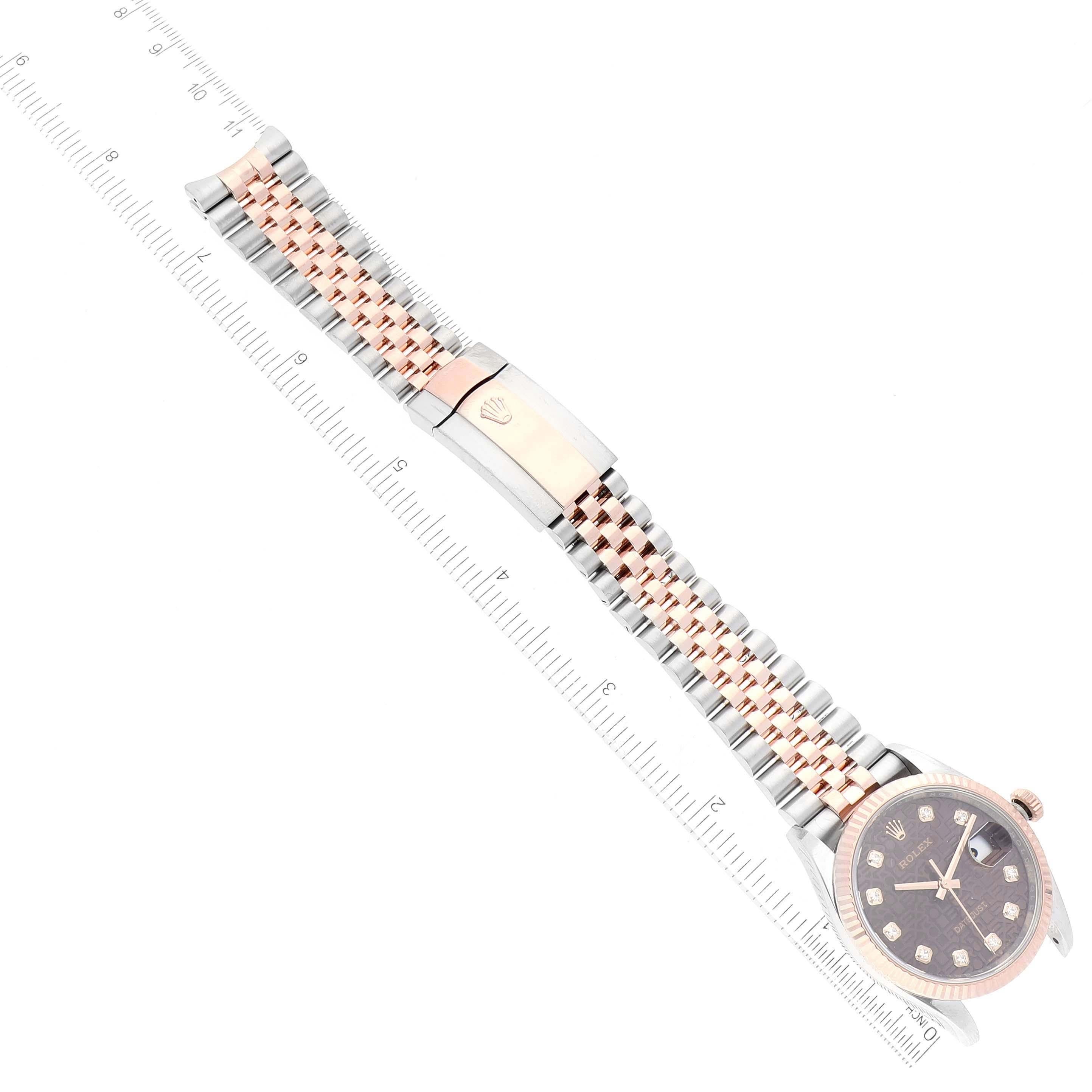 Rolex Datejust Chocolate Anniversary Steel Rose Gold Diamond Mens Watch 126231 For Sale 6