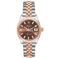 Rolex Datejust Schokolade Brown Dial Stahl Rose Gold Damenuhr 279171